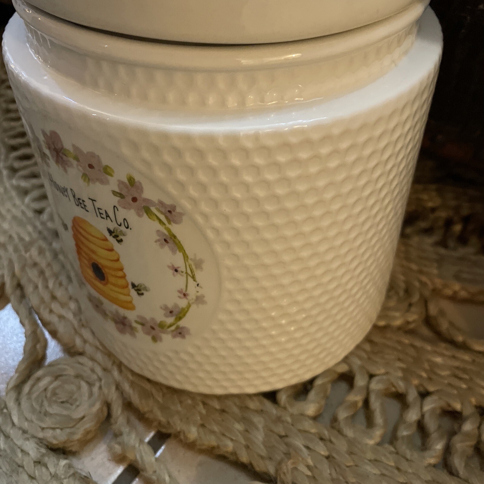 Transpac Dolomite Honey Bee Tea Co. Cookie Jar eBay