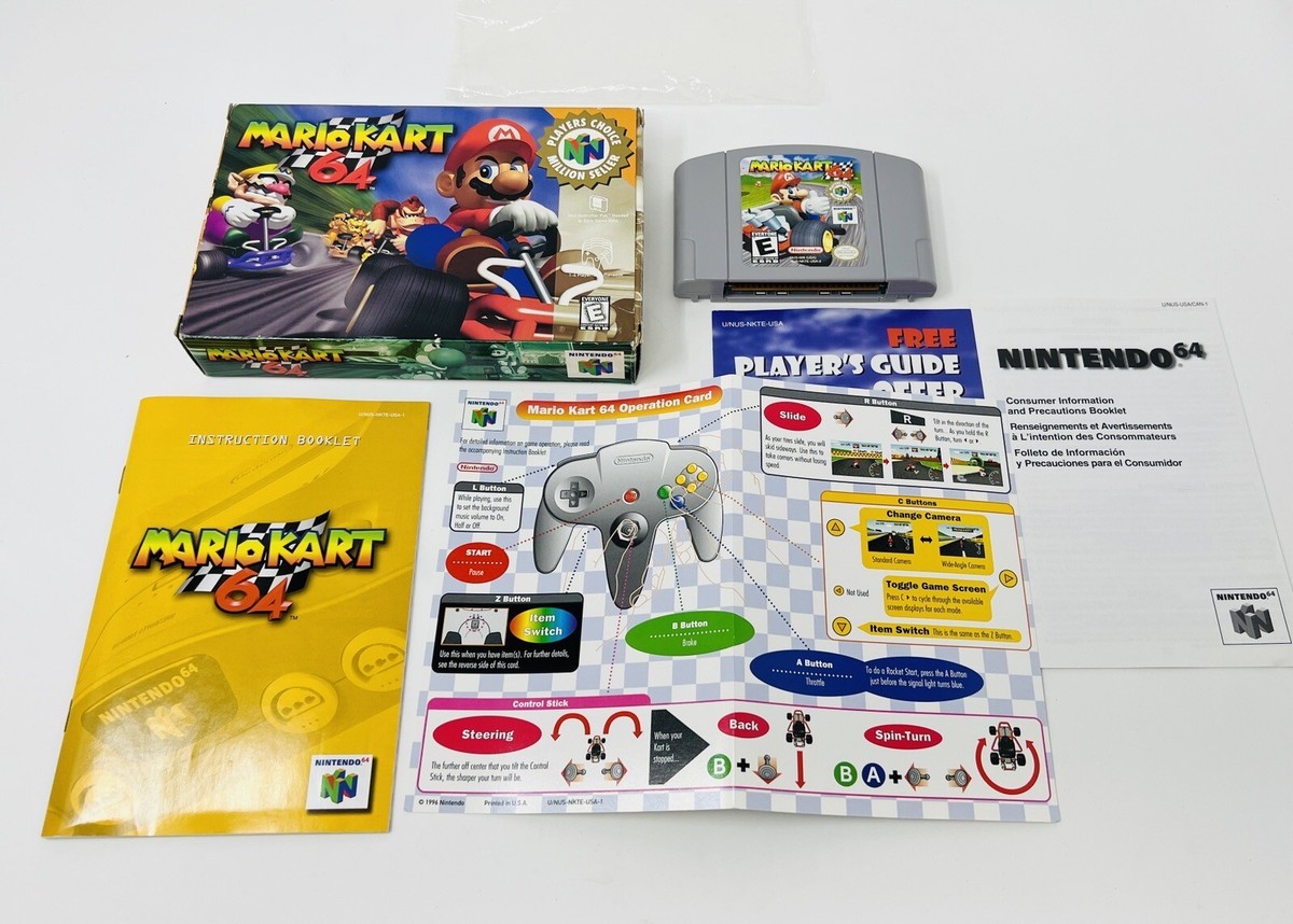 Mario Kart 64 (Nintendo 64, N64) -- Complete in Box -- Authentic
