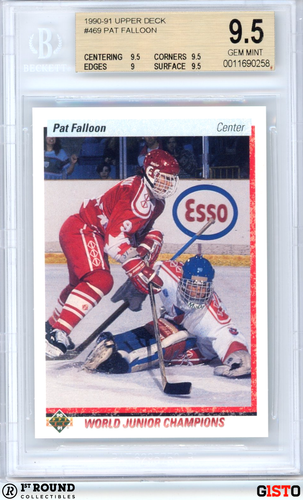 POP 1: Pat Falloon RC BGS 9.5: 1990-91 Upper Deck Rookie Card Gisto ...