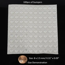 100PCS Self Adhesive Clear Silicone Semicircle Cabinet Door Drawer Bumpers Pads