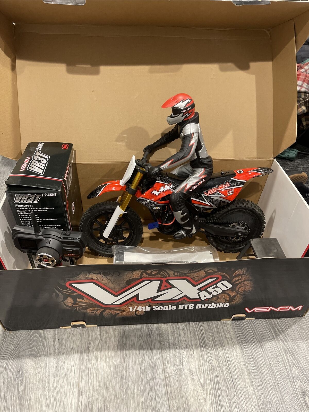 1/4 scale VMX 450 Venom RTR RC Dirt Bike Motorcycle Motocross Off Road