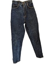 Vintage 26x29" High Waist Jeans Anchor Blue Acid Dark Wash Tapered Zip Ankle