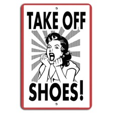 Take Off Your Shoes Rustic Sign - Funny Entryway Wall Decor
