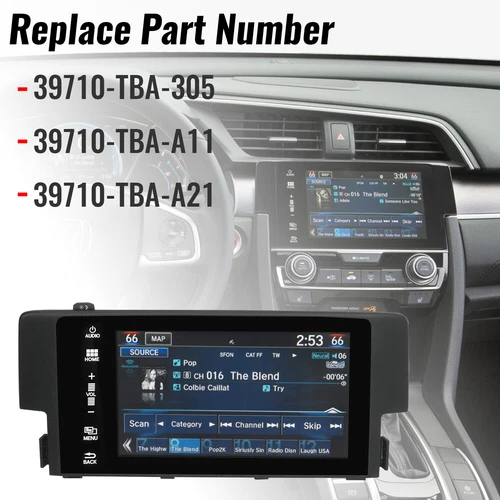 7" Navigation Display LCD Touch Screen For 2016-2018 Honda Civic 39710-TBA-A11 - Picture 6 of 16