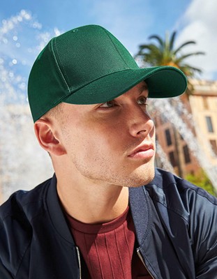 Beechfield B57 Classic 6-Panel Cap - Baumwolle, Verstellbar, Mit Kontrast-Schirm
