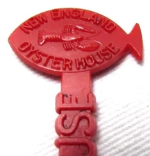 Vintage New England Oyster House Red Cocktail Swizzle Stir Sticks 1960's Barware
