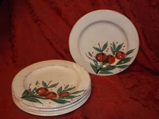 4 CRATE AND BARREL HAND PAINTED 8.5" SALAD PLATES MADE IN ITALY (8 AVAILABLE)