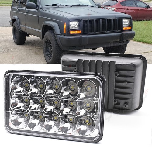 2PC Black 4x6 LED Headlights Hi/Lo Beam for Chevy S10 Blazer 1994 1995 1996 1997 - Picture 12 of 13