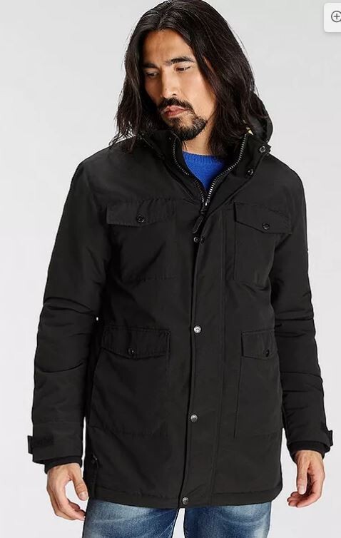 ALPENBLITZ Removable Hood 'Sandefjord' Jacket in Black XXL Chest 50/52 (ccc303)