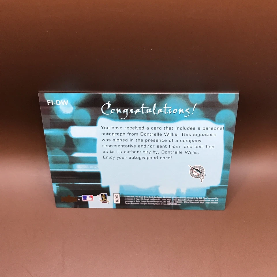 2006 Flair Showcase Dontrelle Willis Свежие Чернила Автограф #FI-DW Marlins - Изображение 2 из 2