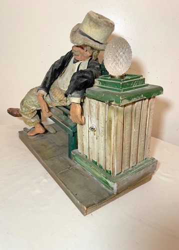 Large antique handmade carved wood folk art bum hobo sculpture statue assemblage - Bild 13 von 15