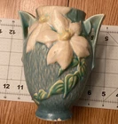 Vintage Roseville Pottery Arts Two Handled Clematis Vase 102-6 BLUE*Chipped*