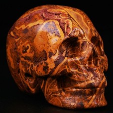 2.0" Elephant Skin Jasper Carved Crystal Skull, Realistic, Crystal Healing