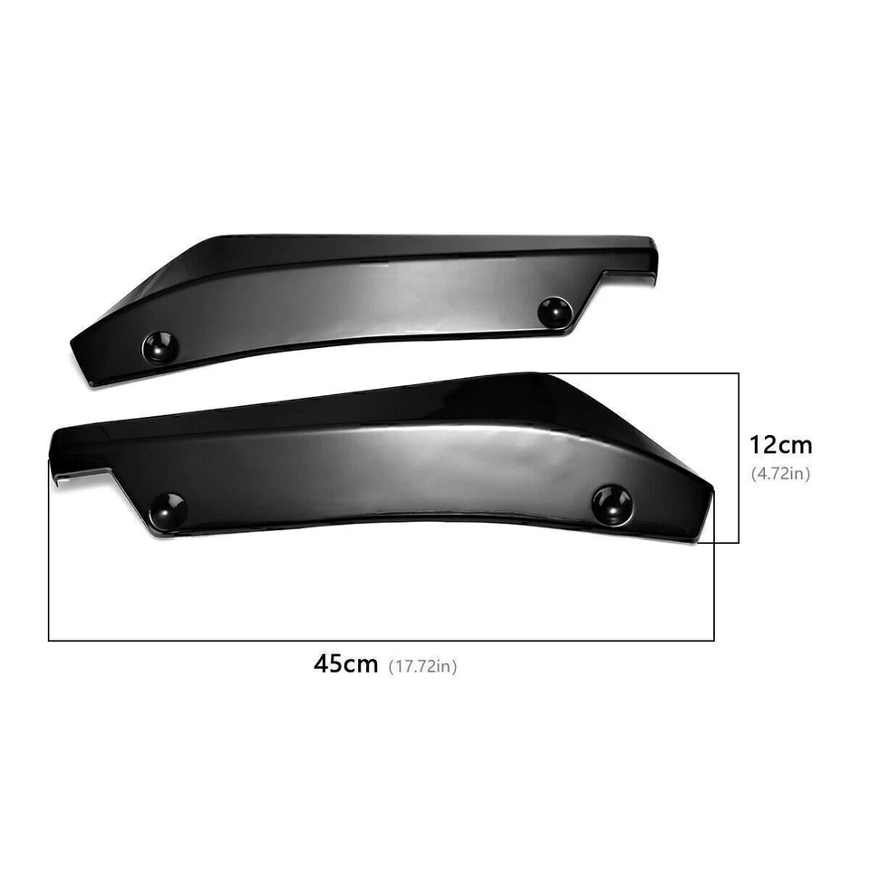 Difusor de labios divisor parachoques trasero universal para automóvil protector Canard brillo NEGRO NUEVO Foto 4 de 4