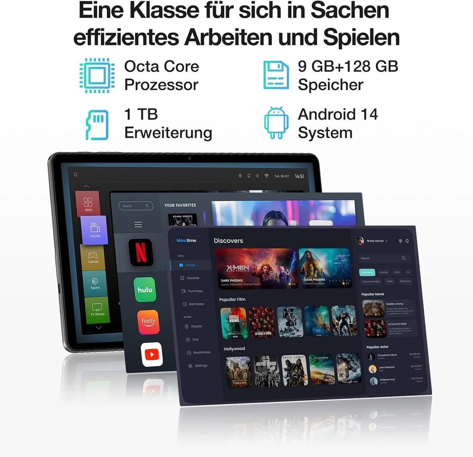 DOOGEE T30E Android 14 Tablet 11 Zoll 9GB RAM 128GB ROM 8000mAh Octa Core LTE - Bild 4 von 4