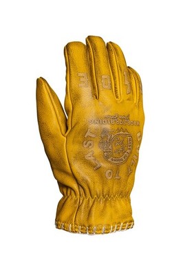 John Doe Coyote Yellow Grey Leder Vintage Motorrad Handschuhe  Gr. S -