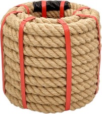 1 Inch x 50 Ft Hemp Rope - Heavy Duty 4 Strand Twisted Twine for Crafts,