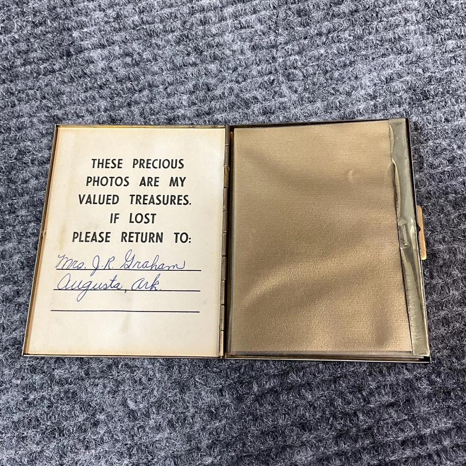 Álbum de fotos de bolsillo vintage tono dorado acordeón billetera estuche acaba de tener Foto 2 de 4