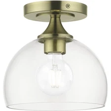 Livex Lighting 53640-01 Glendon Semi-Flush Mount Antique Brass