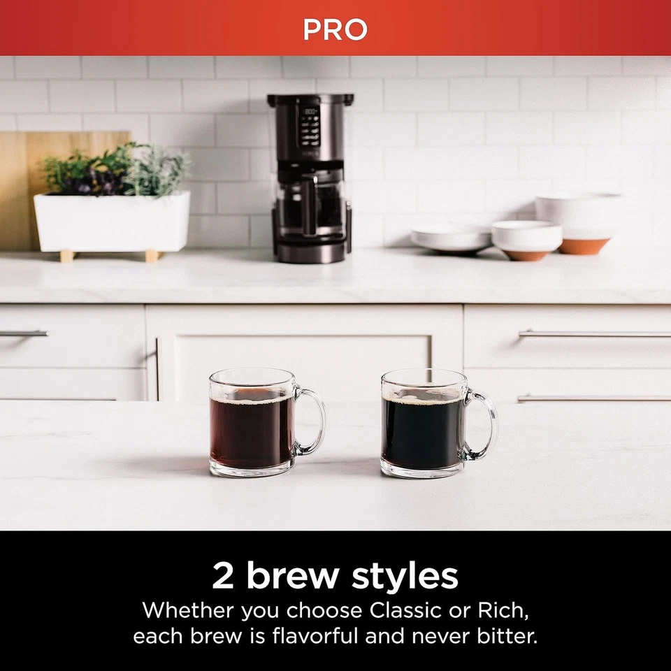 Cafetera Ninja 14 tazas jarra de vidrio negra acero inoxidable DCM201BK - NUEVA Foto 4 de 4