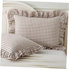 2 Pack Taupe White Plaid Gingham 26" x 20" Pack of 2 Taupe/White Plaid