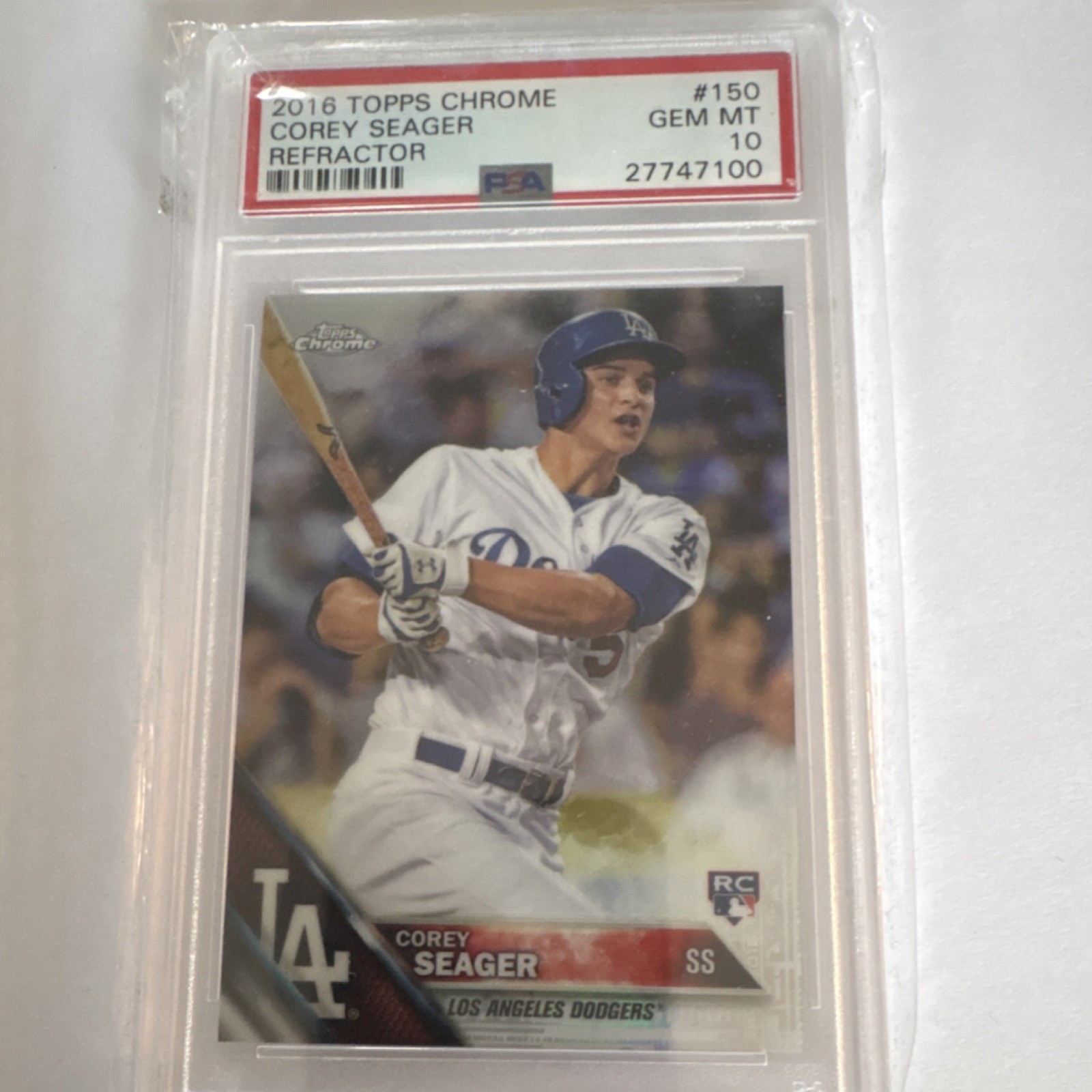 Topps 2016 Topps Chrome Corey Seager #150 Refractor RC PSA 10 Dodgers