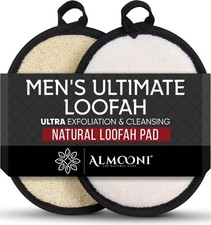 Sturdy Natural Loofah for Men, The Ultimate Men's Loofah Body Scrubber Made w...