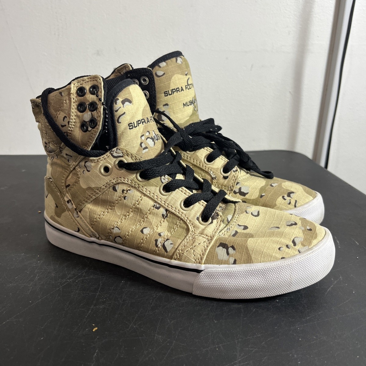 Supra Muska 001 Skytop Desert Storm Camo High Top Skate Shoes RARE