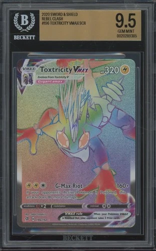 2020 Pokémon Rebel Clash Secret Rare #196 Toxtricity VMax Gem Mint BGS 9.5