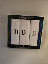 Alexander Julian Colours Men's Handkerchiefs White Letter D Nib