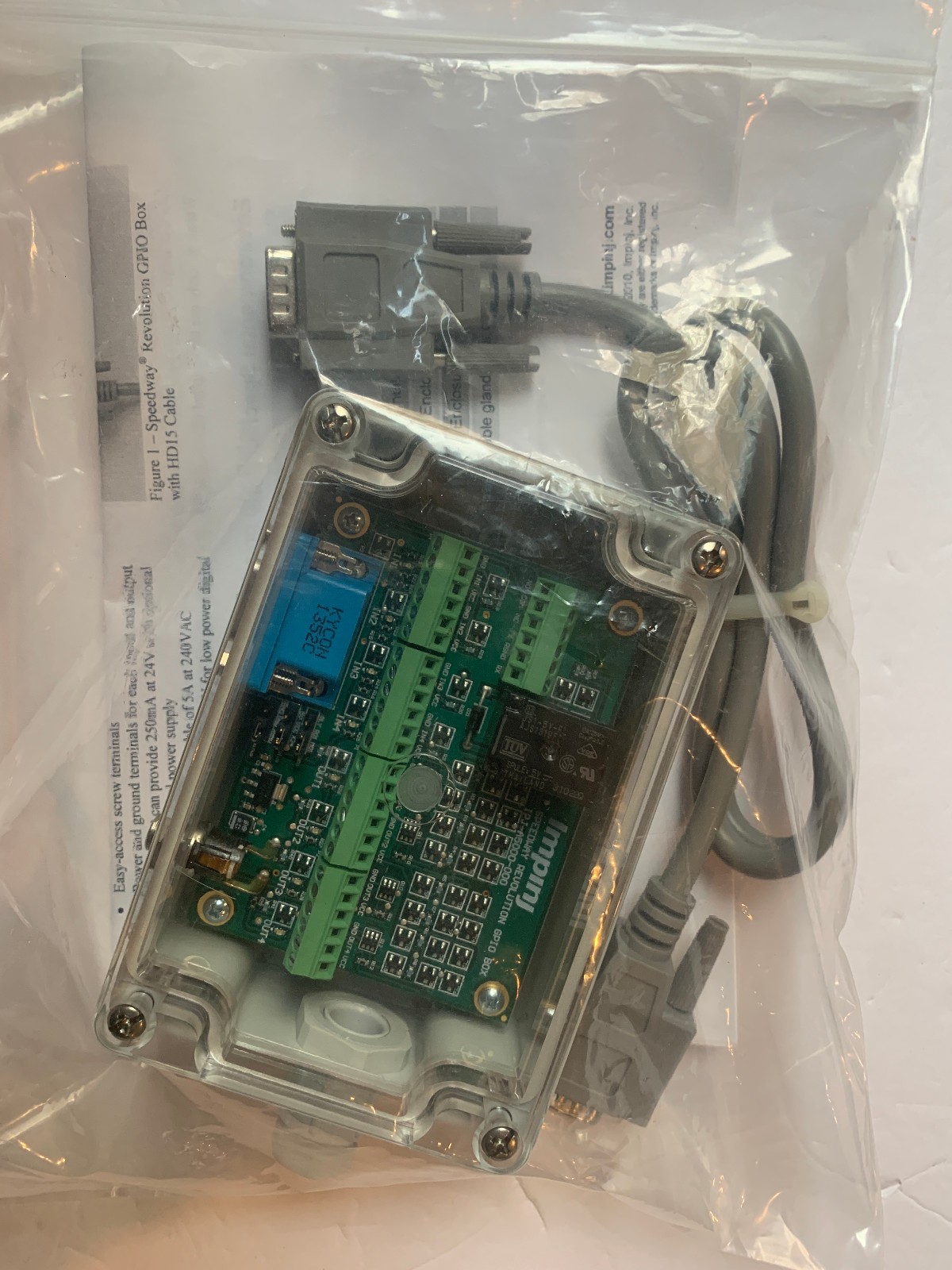 Impinj IPJ-A5000-000 Speedway Revolution GPIO Box with HD15 Cable