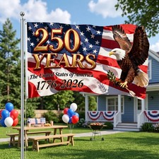 USA 250th Anniversary Flag 3x5 Ft 1776-2026 Patriotic America Decor