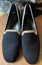 VIONIC Slip On Ballet Willa Knit Loafer Shoe Black Tan Flats 8