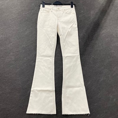 HUDSON Nico Mid-Rise Bootcut Barefoot Jeans Women's Size 27 Ecru