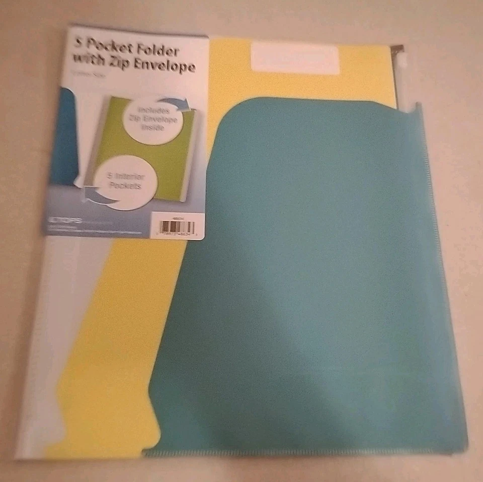 TOPS 5 Pocket Folder Zip Envelope 5 Interior Pockets 8 1/2 x 11 Letter Size NEW - Image 2 of 4