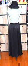 Women's Speigel Blak 100% Silk  Maxi Pleated Skirt Size 4  W- 28.5"