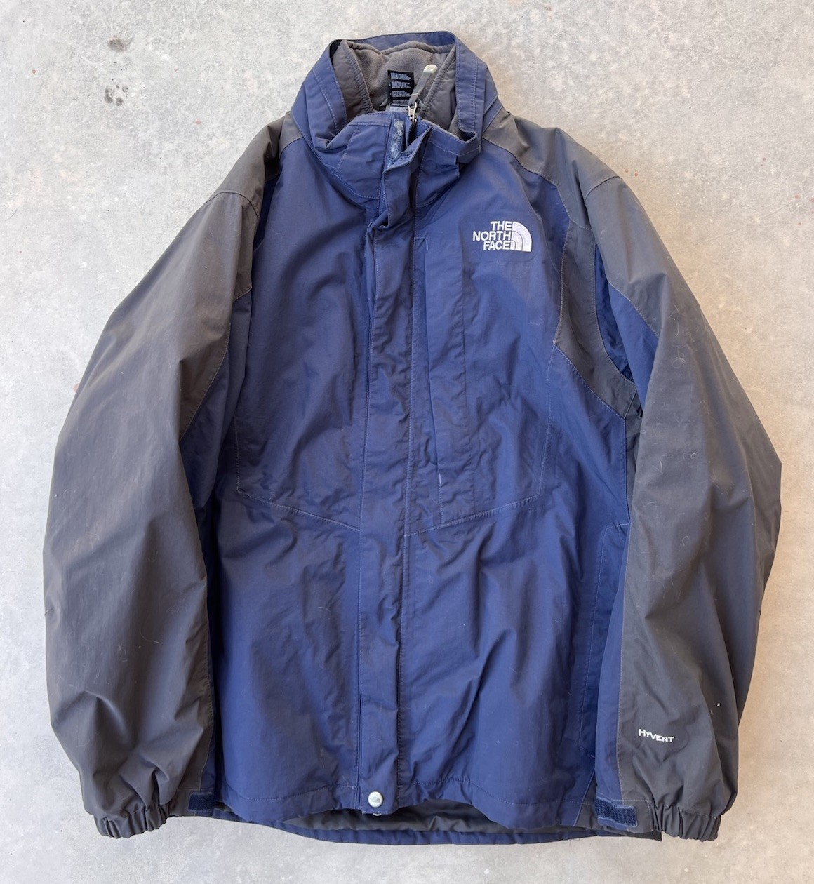 The North Face Jacket Size XL Mens Hyvent Navy Blue Coat TNF Color Block