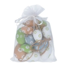 Gisela Graham Floral Easter Egg Hanging Decorations Set of 15 Rustic Homeware