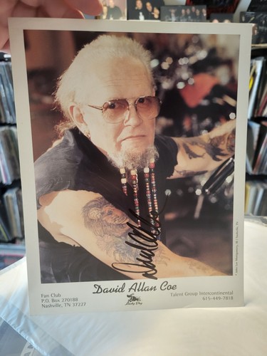 David Allan Coe Country Music Signed 8x10 Photo Autograph OUTLAW WAYLON
