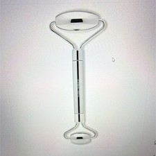 Manual Handheld Double Roller Face Massager White/Silver