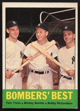 1963 Topps #173 Mickey Mantle/Bobby Richardson/Tom Tresh VG-EX ( MARK ON BACK )