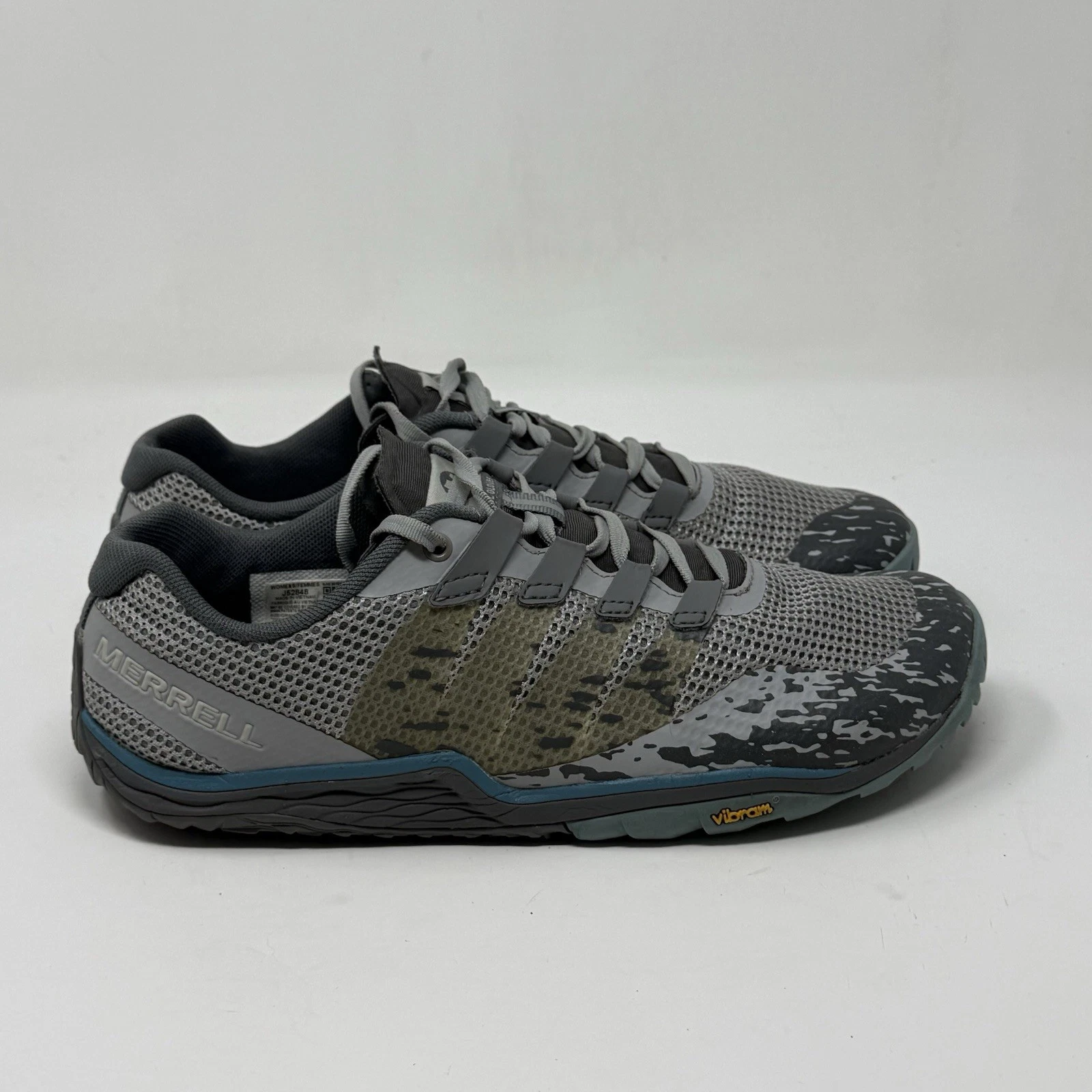 Merrell Trail Glove 5 Barefoot Shoes Womens 9.5 Gray Knit Mesh Trail Running