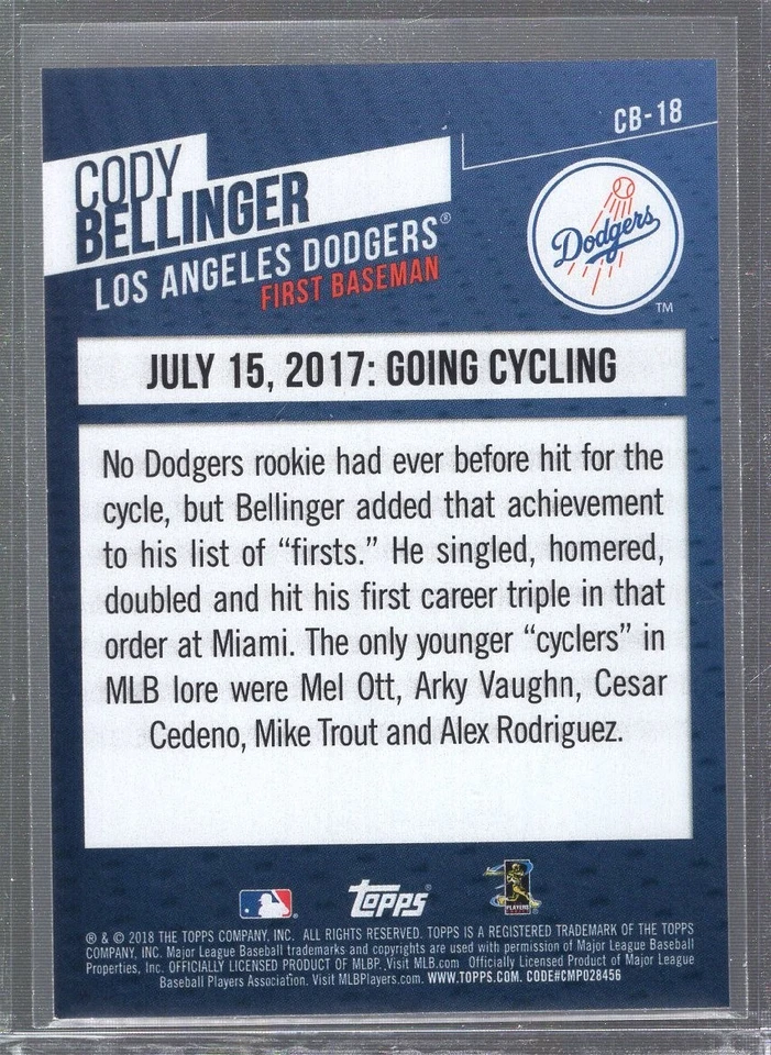 2018 Topps Cody Bellinger Highlights Target Cody Bellinger #CB-18 - Image 2 of 2