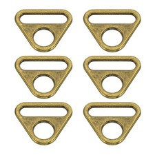 6Pcs 0.98 Inch Triangle Buckle Adjuster D Ring Triangle Buckles Bronze