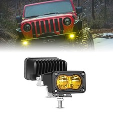 2x 3Inch LED Work Cube Light Bar Pods fog Lamp Yellow Pickup SUV UTV 4WD offroad