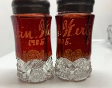 DUNCAN'S SONS, GEORGE & CO. No. 39 (OMN) Ruby Salt & pepper shakers 1897