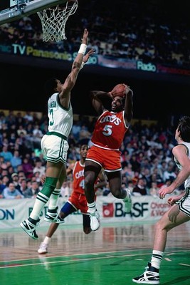 John Bagley Cleveland Cavaliers goes up for a shot v Dennis Johnso- Old Photo