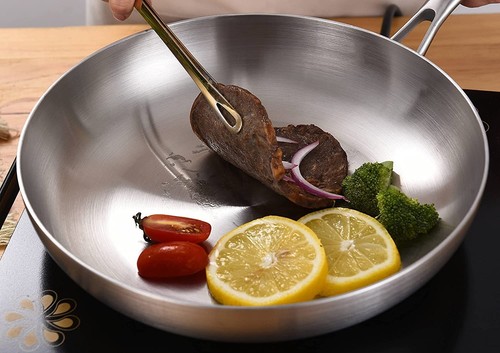 12 Inch Tri-Ply Stainless Steel Frying Pan,Skillet,Induction Cooking Pan,Dish... - Picture 6 of 6