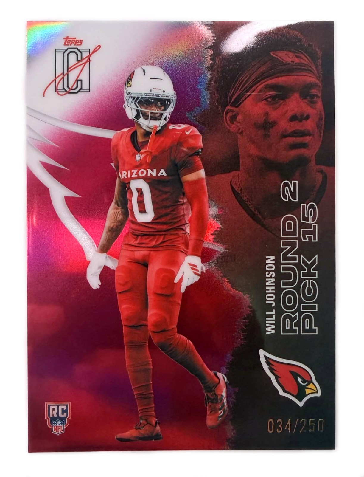 2025 Topps Signature Will Johnson RC Magenta /250 #135 Arizona Cardinals