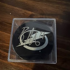 B Point Tampa Bay Lightning Autographed Hockey Puck in Display Case